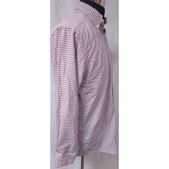 LL Bean Mens 16.5-33 Red Plaid Single Needle Tailoring Button Down Soft Shirt - Picture 6 of 10